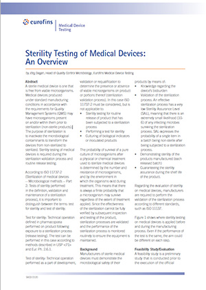 Sterility Testing of Medical Devices: An Overview