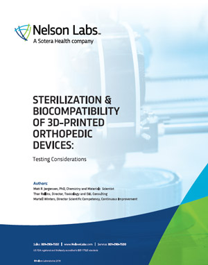 Sterilization & Biocompatibility of 3D-Printed Orthopedic Devices