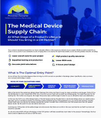 The Medical Device Supply Chain: At What Stage of a Product’s Lifecycle Should You Bring in a CM Partner?