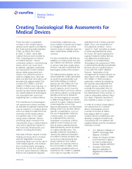 Creating Toxicological Risk Assessments for Medical Devices